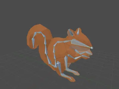 ANIMAL BUNDLE deer fox squirrel Low-poly 3D model