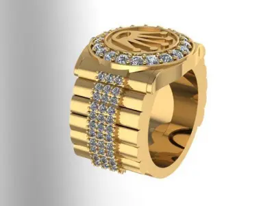 Rolex-Men ringTop19mms9 Free 3D model