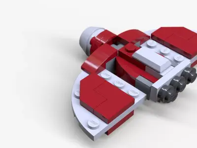 Lego T-6 Jedi Shuttle Low-poly 3D model