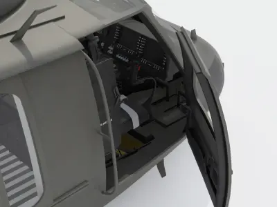 UH-60M Blackhawk Cockpit 3D model