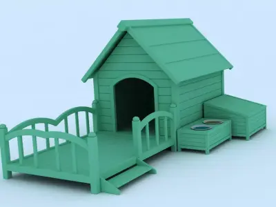Doghouse wooden playhouse 3D model