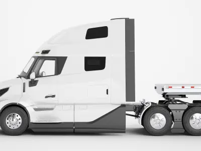 Semi Truck Generic Flat Trailer 01 3D model