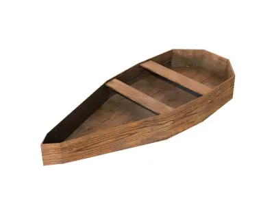 Low Poly Wooden Boat 3D Model Low-poly 3D model