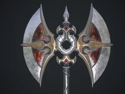 Fantasy Axe 3D Model Low-poly 3D model