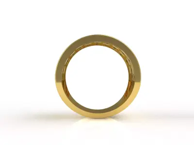 Baguette  Round Gents Ring 3D print model