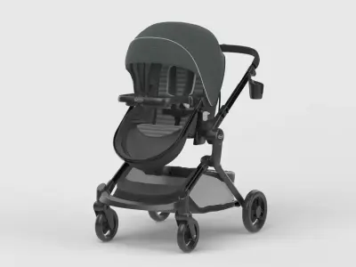 Baby stroller 3D model 3D model 14