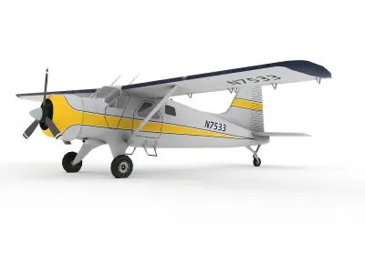 DeHavilland DHC-2 Beaver Low-poly 3D model