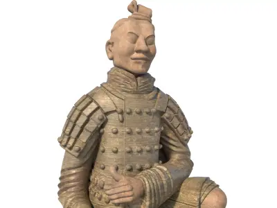 Terracotta Warriors archer Low-poly 3D model