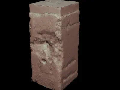 concrete block street part photogrammetry Low-poly 3D model