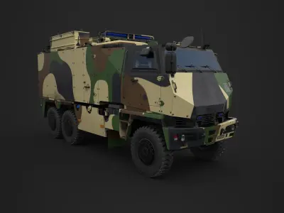 Mowag Durro III  Camouflage Low-poly 3D model