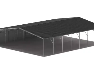 Easyhall Large Hay Shed Customizable Steel Storage 3D model