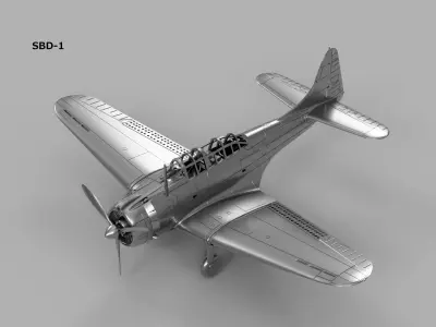 1-350 US Navy SBD 1 2 3 4 5 Dauntless STL 3D print model
