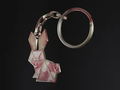 Keychain bunny Low-poly 3D model