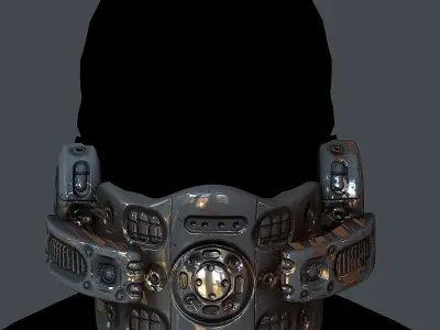 Helmet gas mask scifi military combat Low-poly  Low-poly 3D model