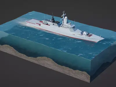 Project 20380 Corvette Soobrazitelny Low-poly 3D model