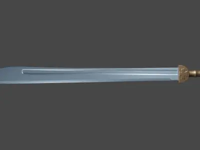 Grossmesser sword with Gladius handle Low-poly 3D model