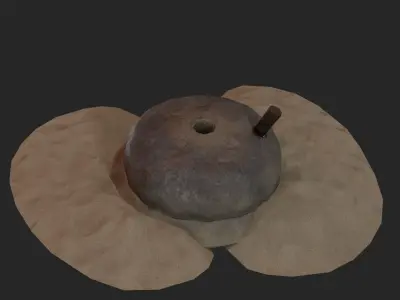 Traditional Grinding Stone 3D Model Low-poly 3D model