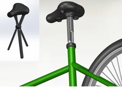 Transformable bicycle seat Free 3D model