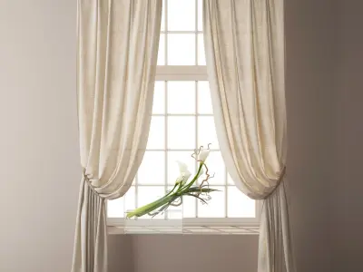  Country Solid Nature Linen Curtains 