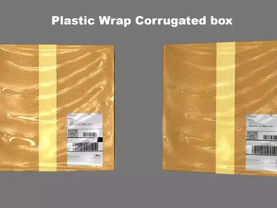 Cardboard box Low-poly 3D model 7
