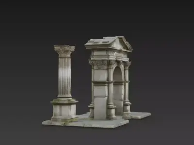 Ancient Roman Arch Ruins  Corinthian  3D model