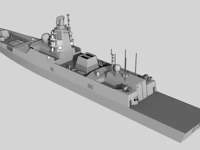 FFG Admiral Gorshkov class Project 22350 Low-poly 3D model