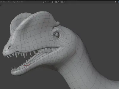 dilophosaurs Low-poly 3D model