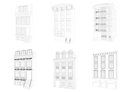 European Buildings Set 3D model