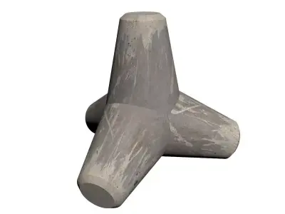 tripod block for protection against the sea 3D model