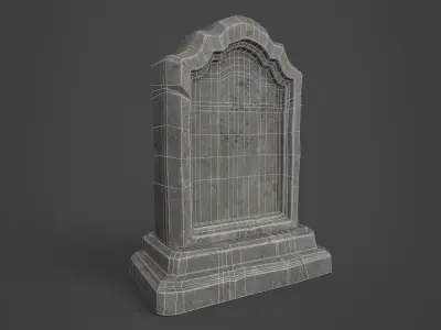 Gravestone Low-poly 3D model 5