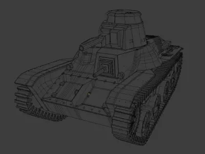 Type 94 tankette Low-poly 3D model