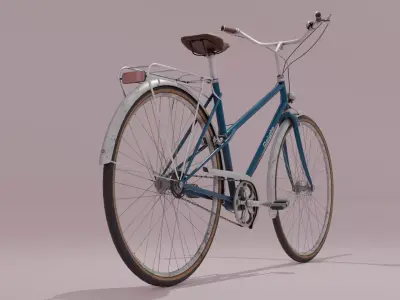 Realistic Vintage City Bicycle PBR 3D Model 3D model