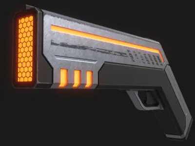 Sci-Fi Gun 001 Low-poly 3D model