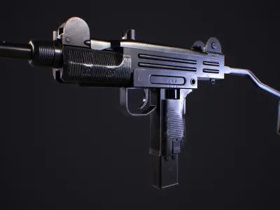 Mini UZI Gun Low-poly 3D model