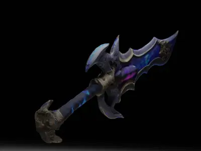 Dragon Sword Realistic Obsidian Runeblade of the Dragons Heart 3D model