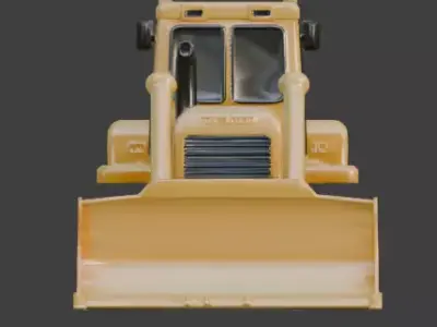 Stylized Cartoon Heavy Bulldozer 3D Model Low-poly 3D model