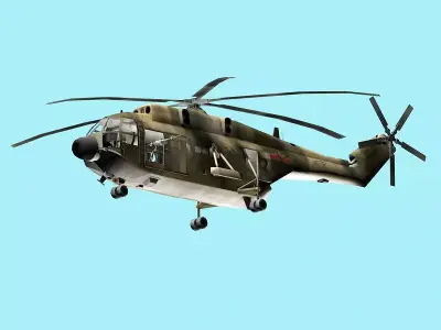 HELICOPTER russian military Low-poly 3D model