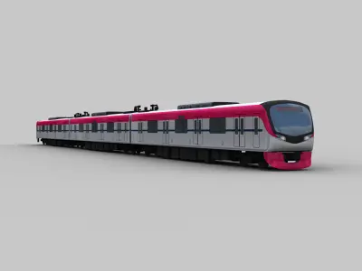 Lowpoly Train 10 Low-poly 3D model