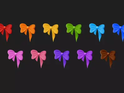 Cartoon Bow Low-poly 3D model shop