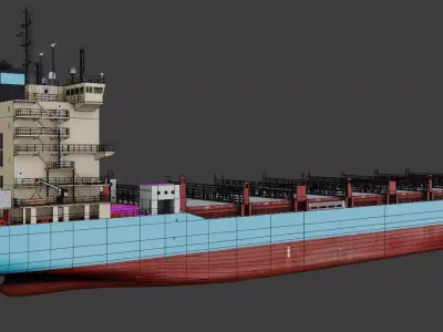 Container ship LAURA Low-poly 3D model