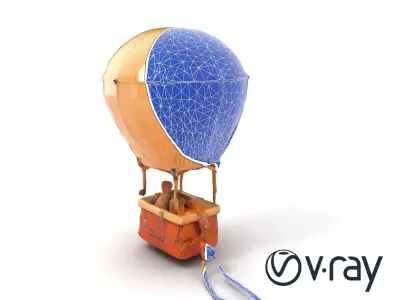 Desert Expedition Balloon model pack Low-poly 3D model