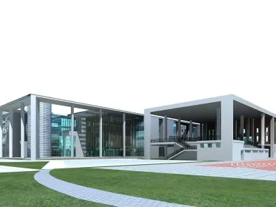 School Building 3D model 12