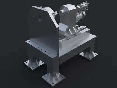 Horizontal lathe 3D model