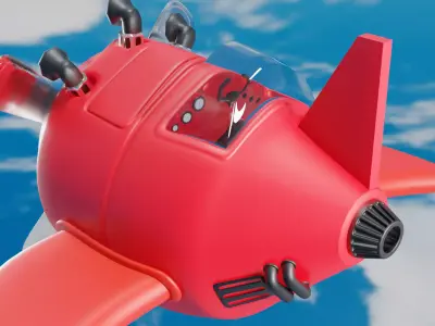 Cartoon plane 3D model 3D model