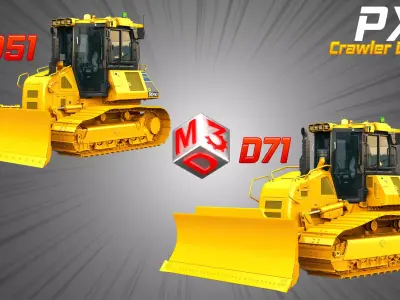 D51 - D71 PXi Dozers 2 in 1 3D Model Pack