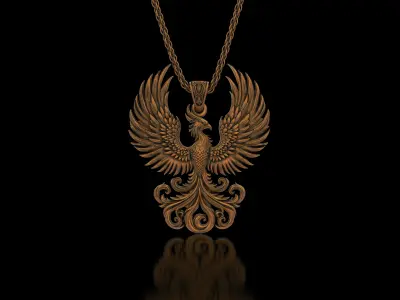 The mythical and exclusive Phoenix pendant 3D print model