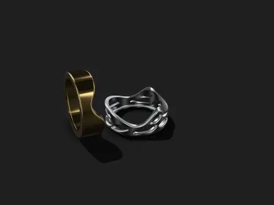 2 piece Married  ring 3D model