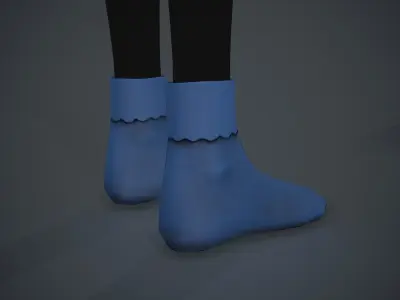Blue Socks Style 1 Low-poly 3D model