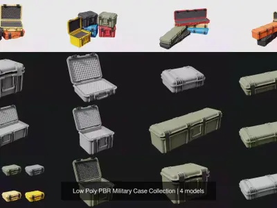 Low Poly PBR Military Case Collection 3D Model Pack