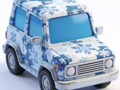 Chibi Stylized Snowflake SUV Scout Low-poly 3D model